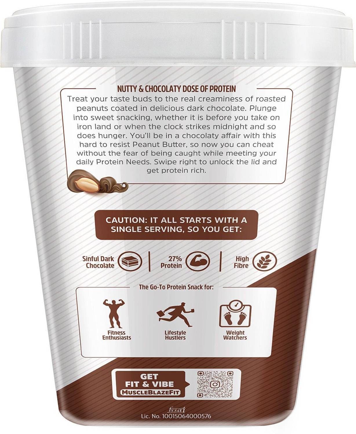 MUSCLEBLAZE High Protein Peanut Butter, Dark Chocolate, 750g - Image 2