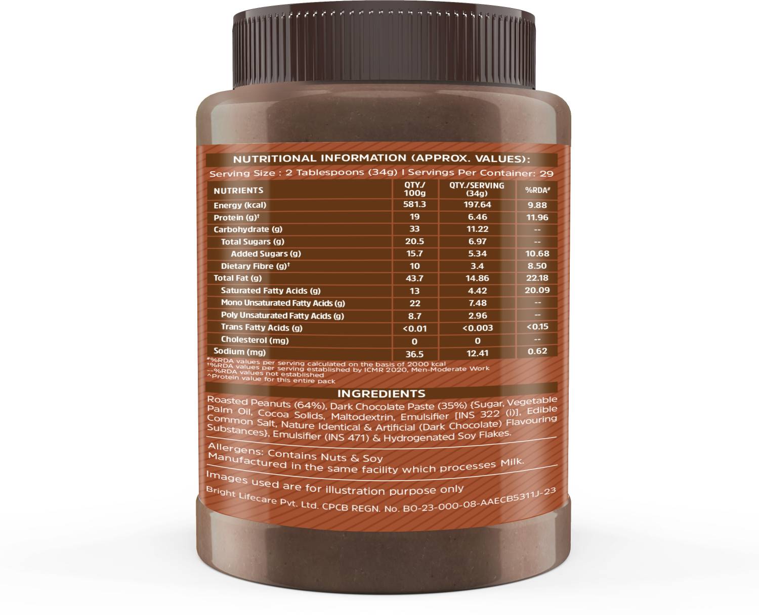 MUSCLEBLAZE Chocolate Peanut Butter 750g - Image 3