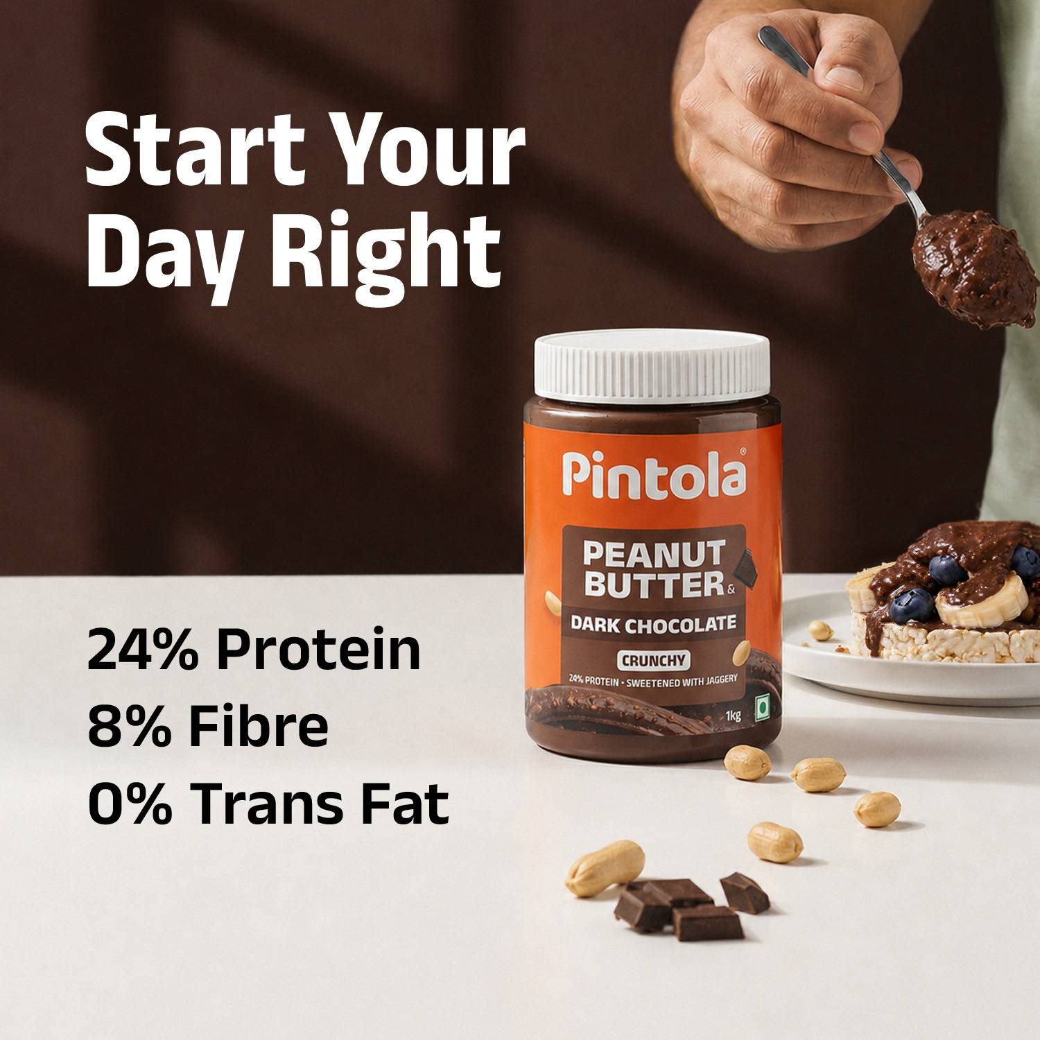 Pintola Dark Chocolate Peanut Butter 1 kg - Image 2