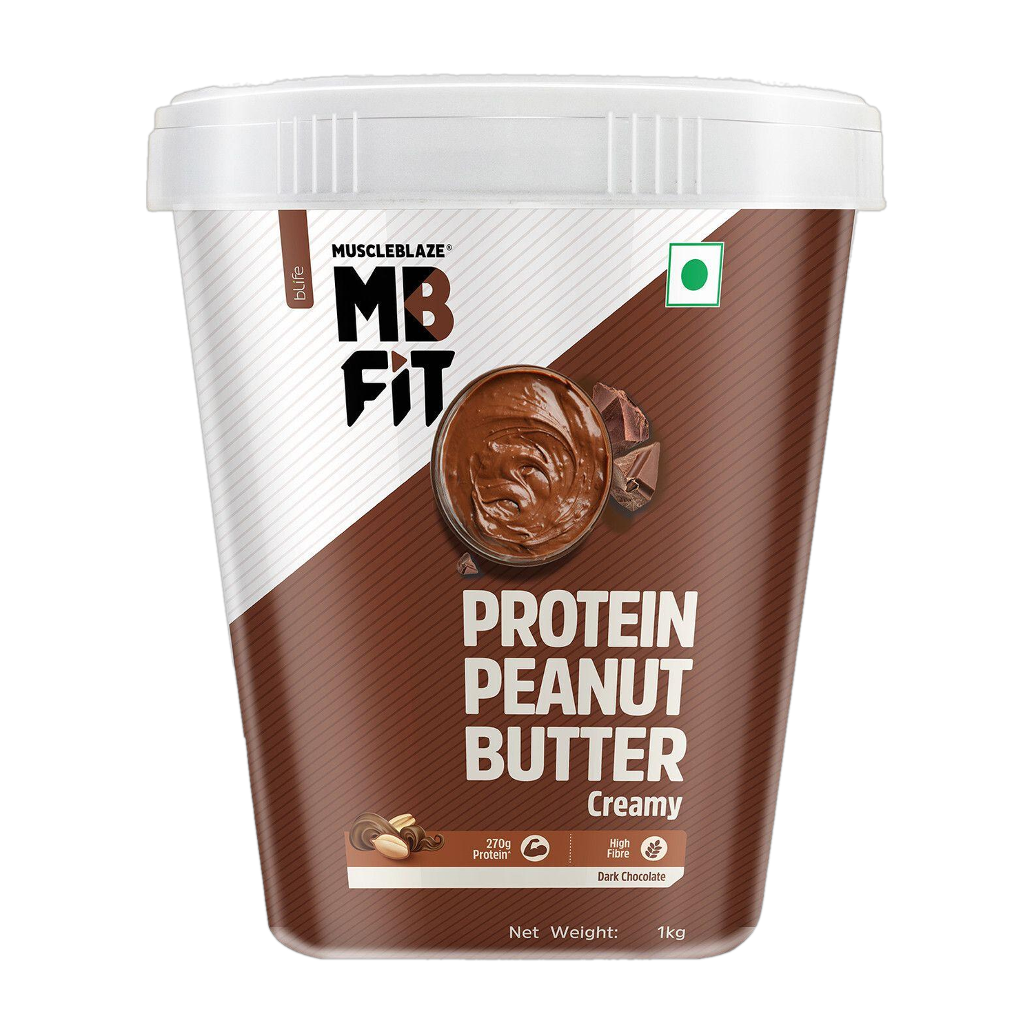 MUSCLEBLAZE High Protein Peanut Butter, Dark Chocolate, 750g - Image 1