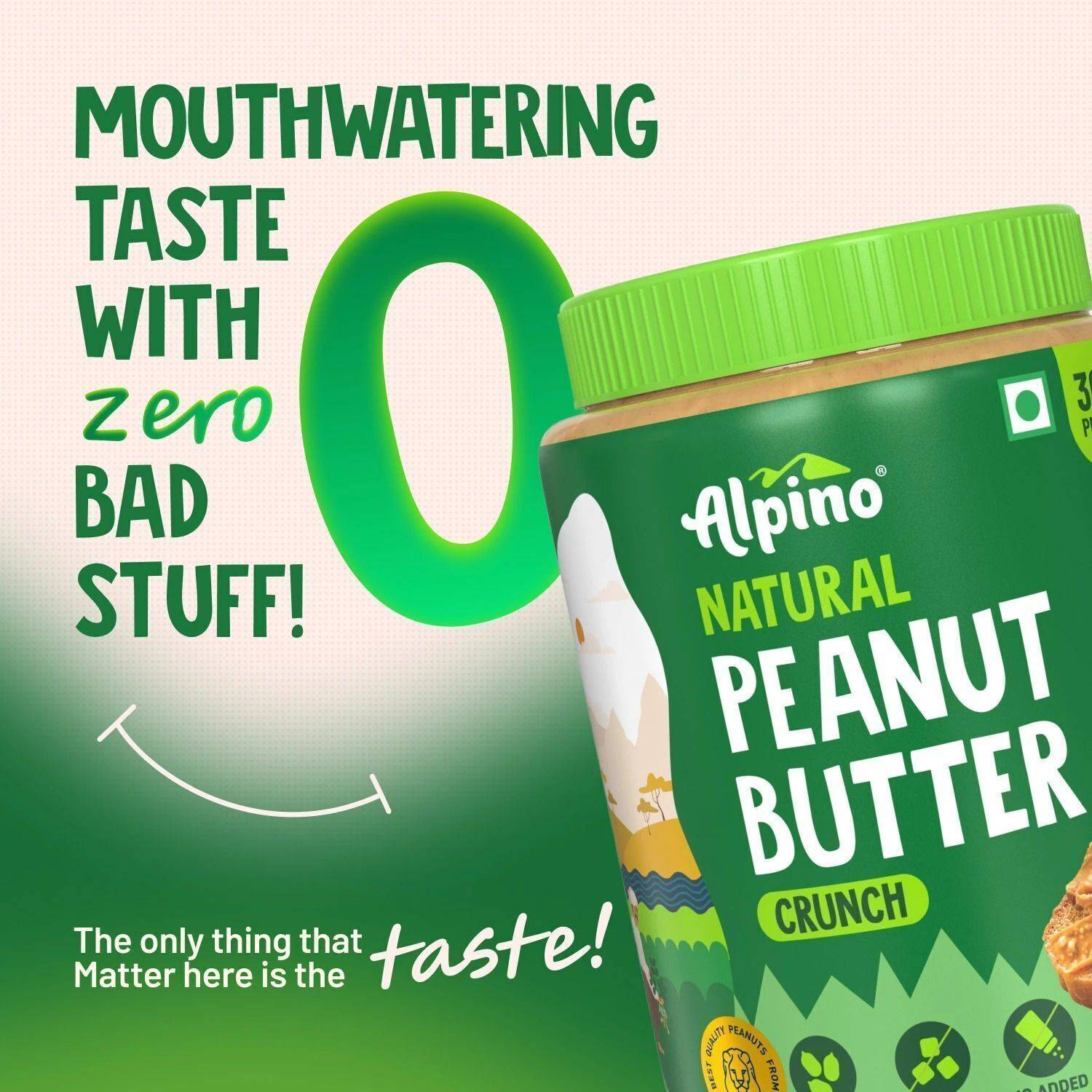 ALPINO Natural Peanut Butter Crunch Unsweetened - Image 5