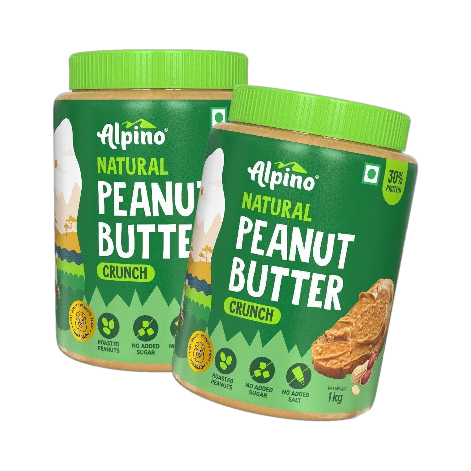 ALPINO Natural Peanut Butter Crunch Unsweetened - Image 1