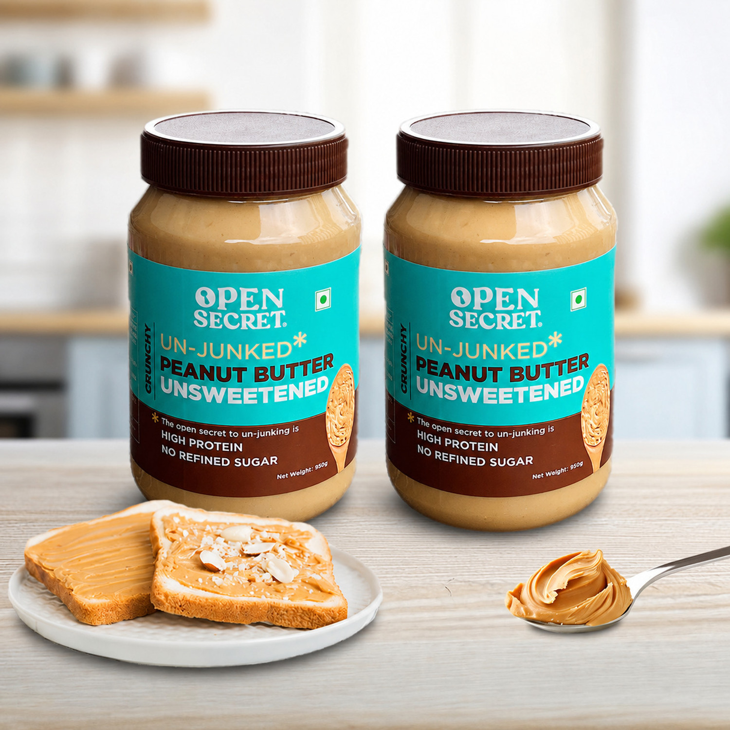 Image of OPEN SECRET Unsweetened High Protein Crunchy Peanut Butter
