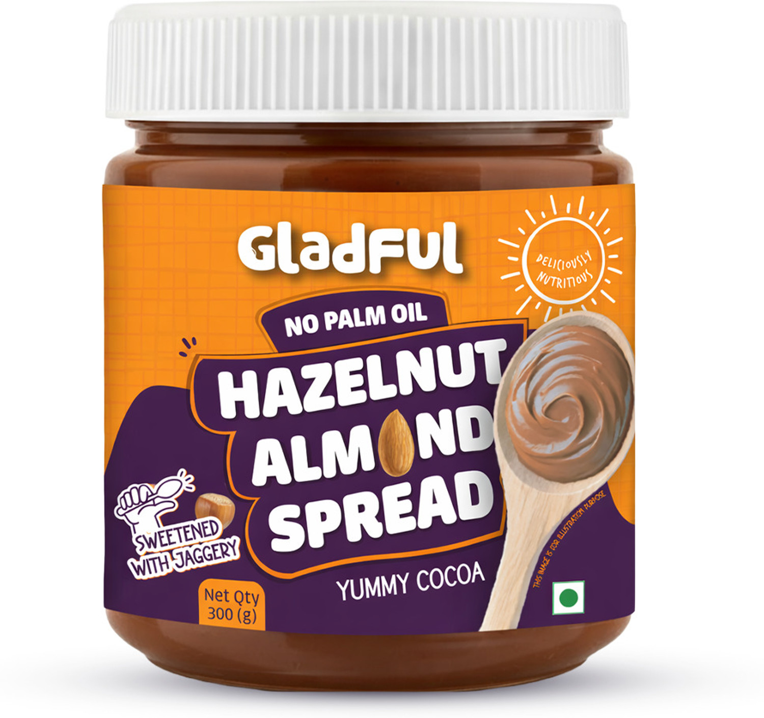 Image of Gladful Zero Palm Oil Hazelnut Almond Spread