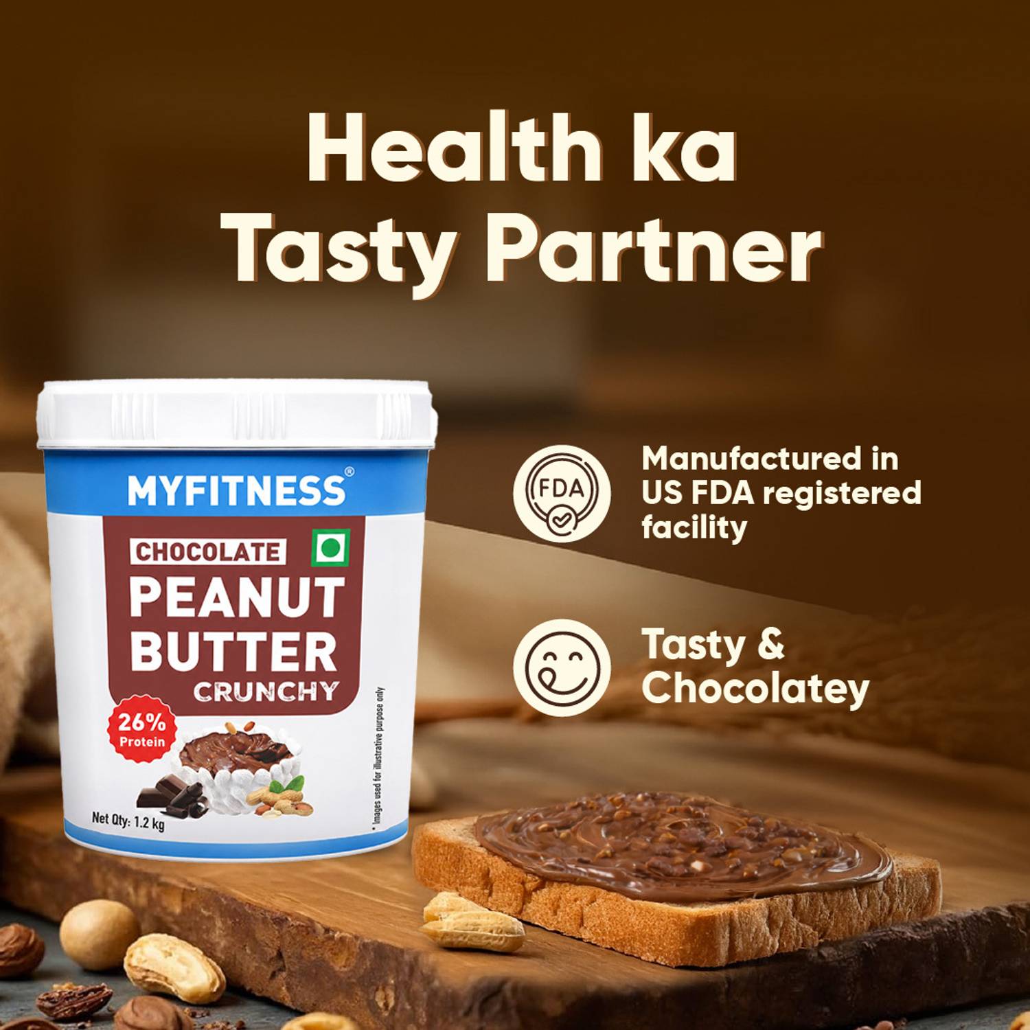 MYFITNESS Chocolate Peanut Butter Crunchy 26g - Image 3