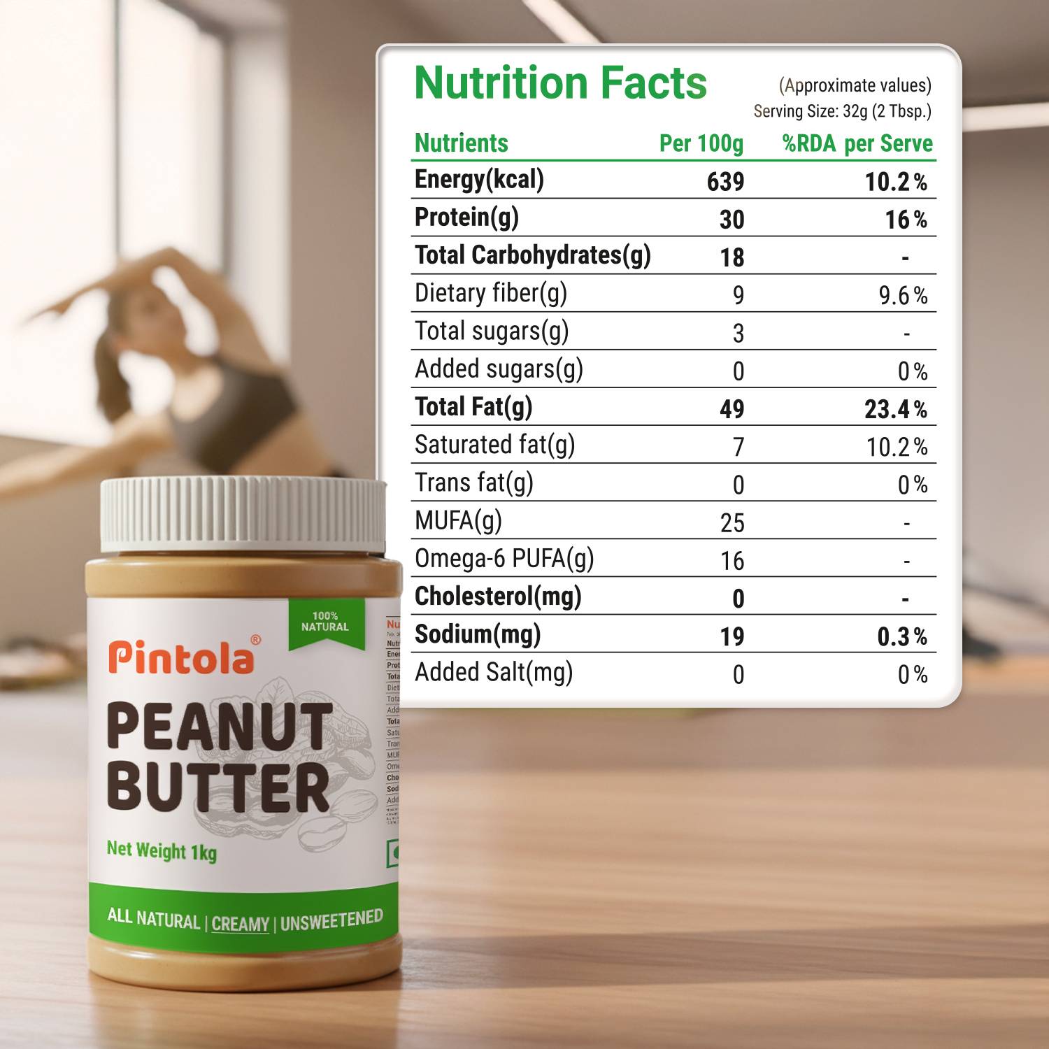 Pintola All Natural Peanut Butter (Creamy, Unsweetened) - Image 4
