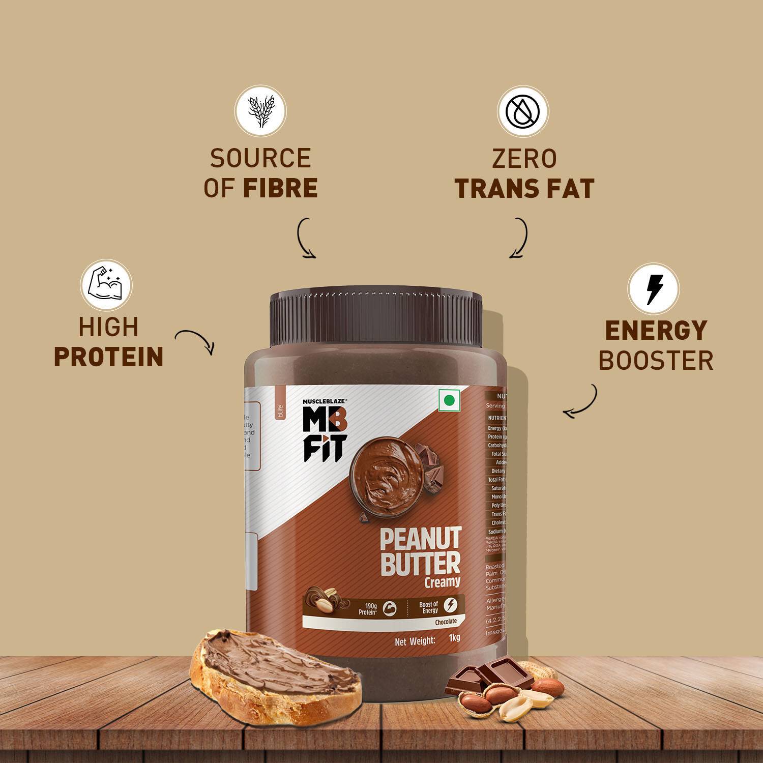 MUSCLEBLAZE Chocolate Peanut Butter 750g - Image 5