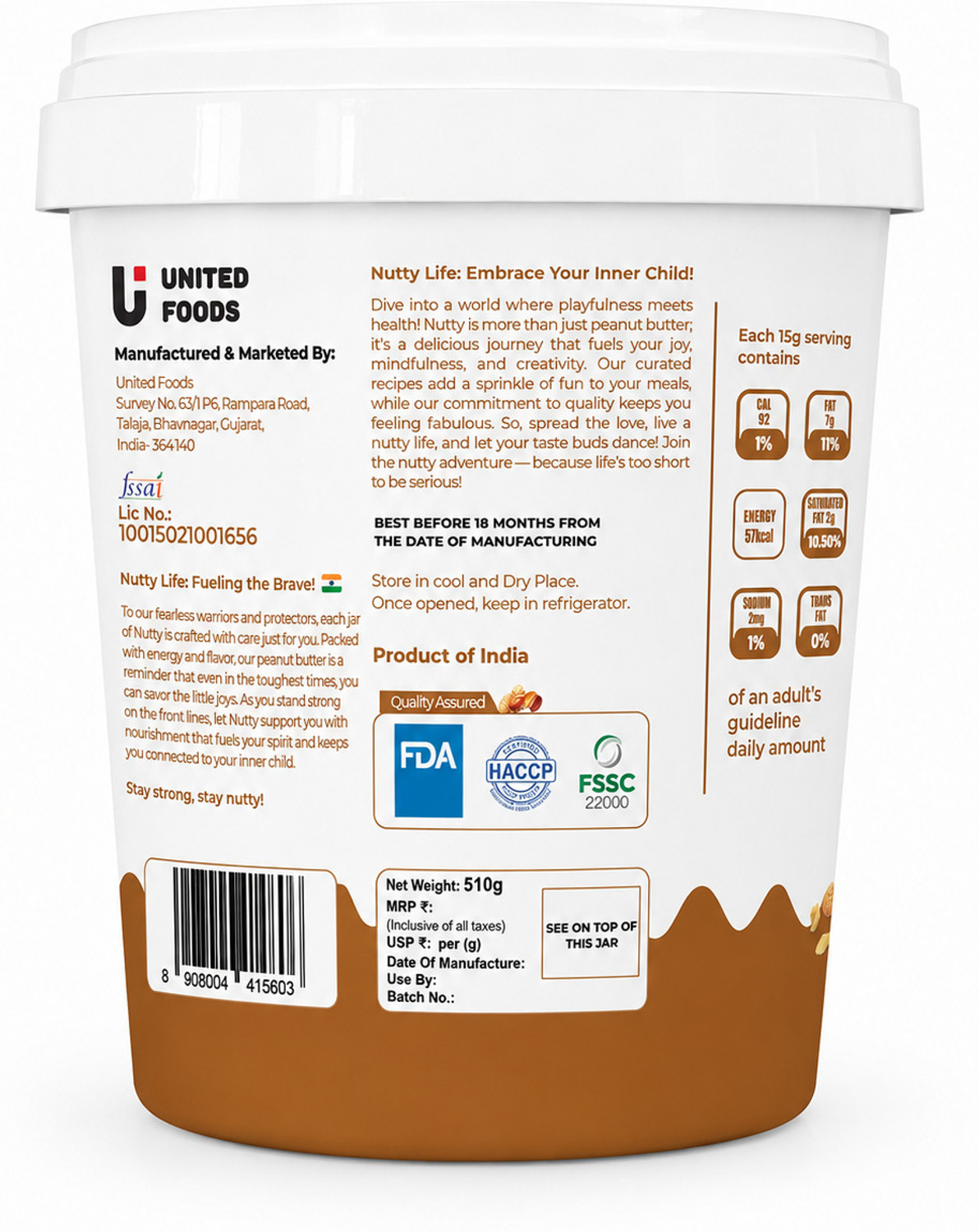 Image of Nutty Original Peanut Chocolate Spread Crunchy