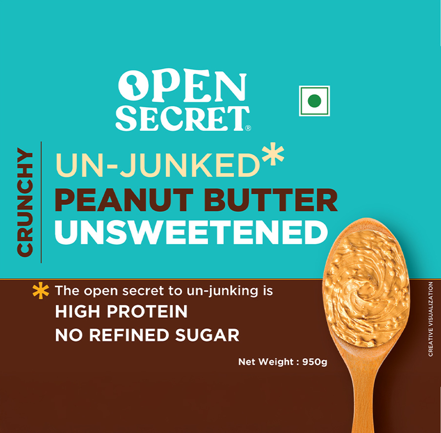 Image of OPEN SECRET Unsweetened High Protein Crunchy Peanut Butter