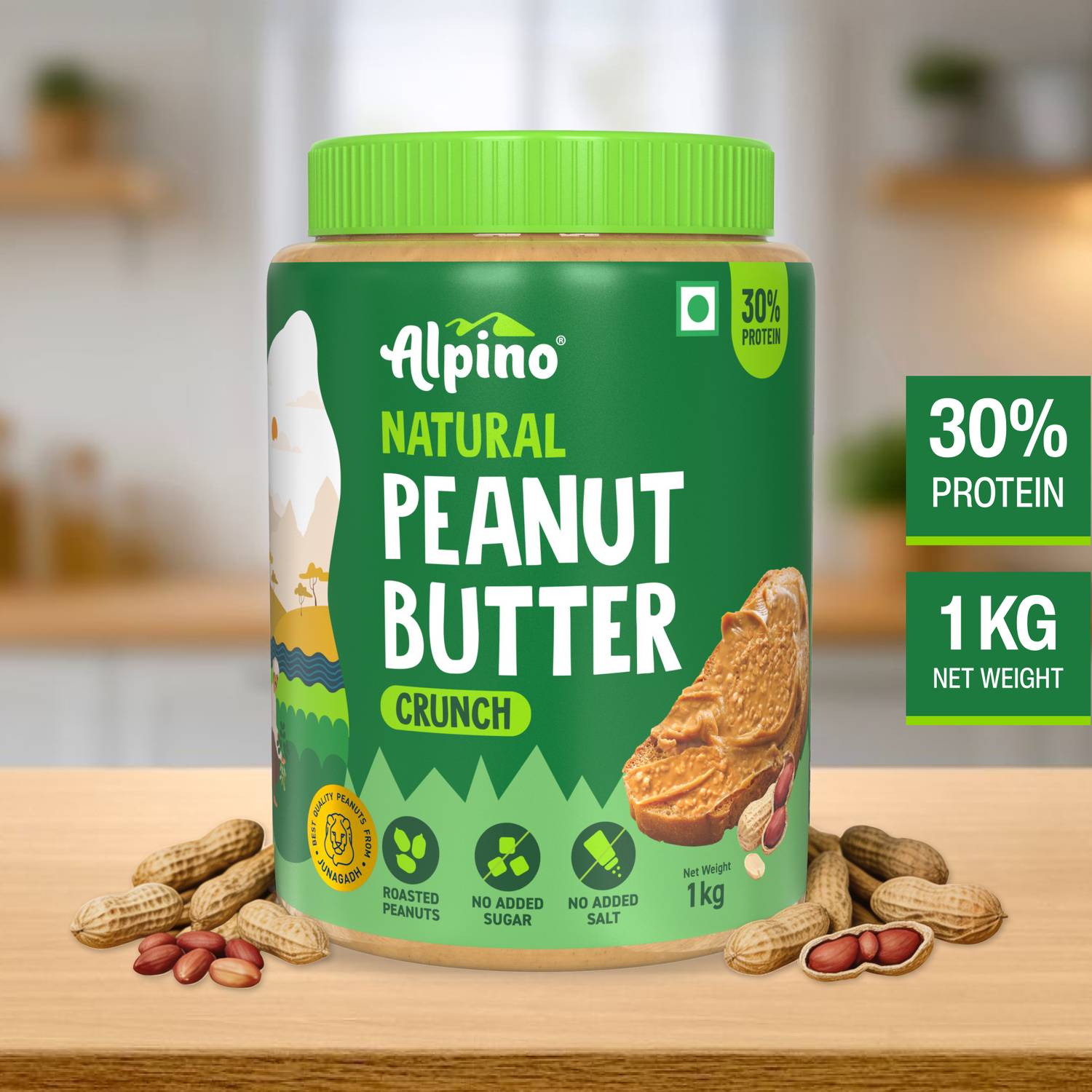 ALPINO Natural Peanut Butter Crunch Unsweetened
