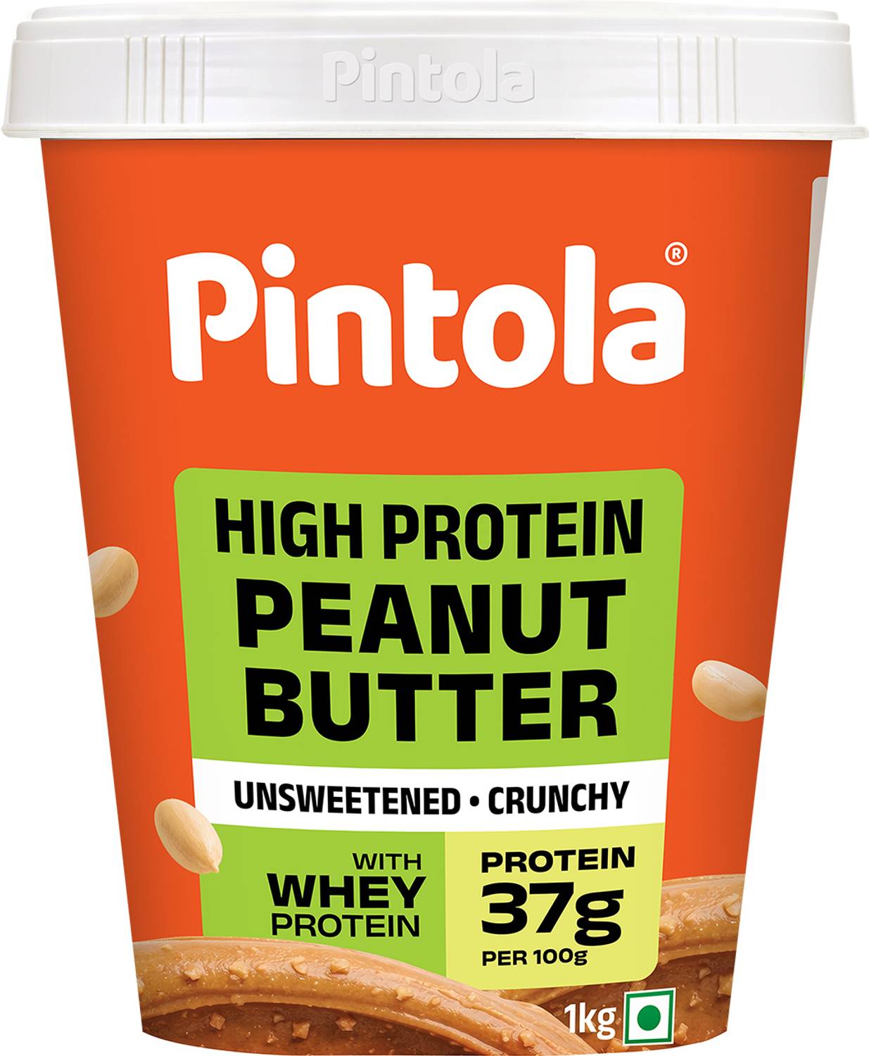 Pintola All Natural HIGH Protein Peanut Butter (Crunchy) 1 kg - Image 1