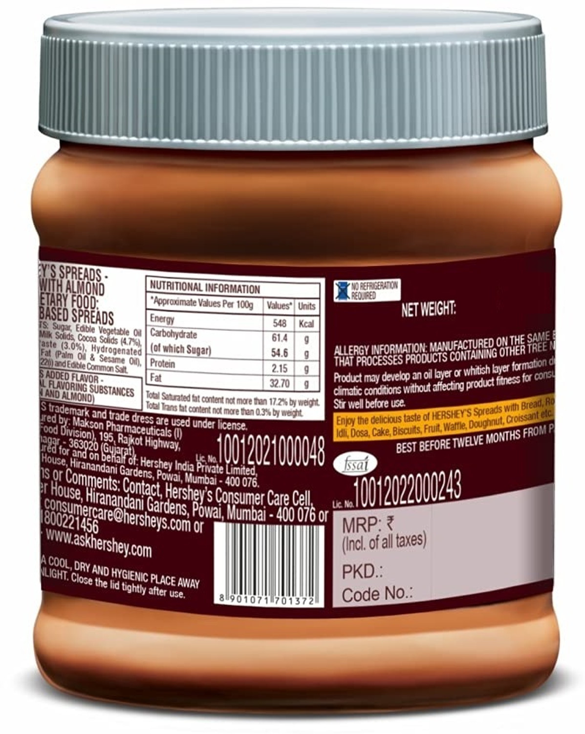 Image of HERSHEY'S SPREAD COCOA with almonds