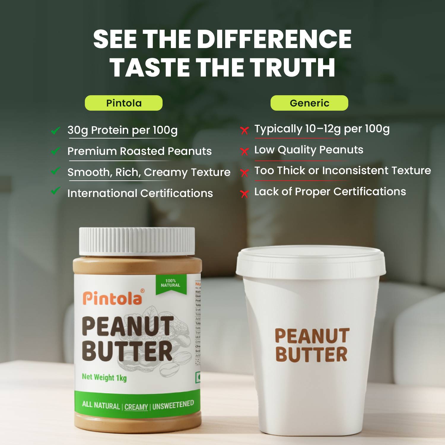 Pintola All Natural Peanut Butter (Creamy, Unsweetened) - Image 3