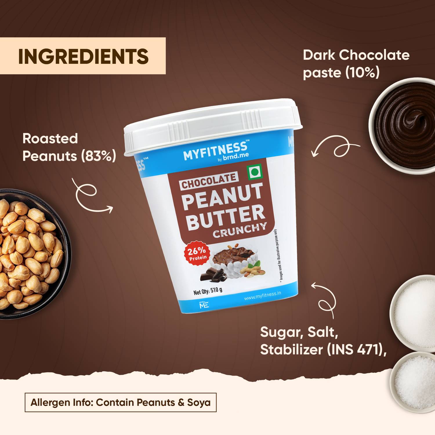 MYFITNESS Chocolate Peanut Butter (Crunchy) 510g - Image 5