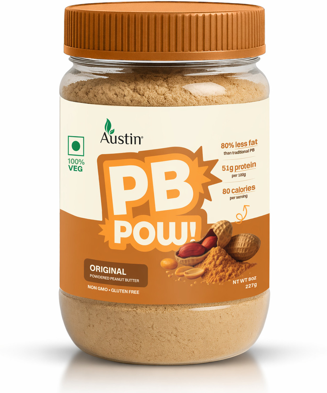 Image of PBPow Original Peanut Butter Powder | Gluten Free, Healthy Snacking | 115g Protein in