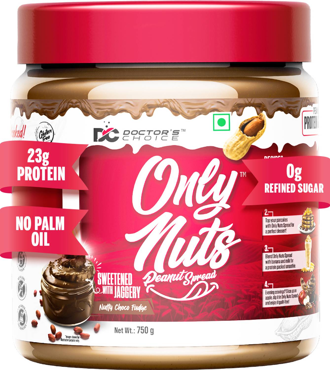 Doctor's Choice High Protein Peanut Butter (Chocolate Fudge Pack of 1 - Image 1