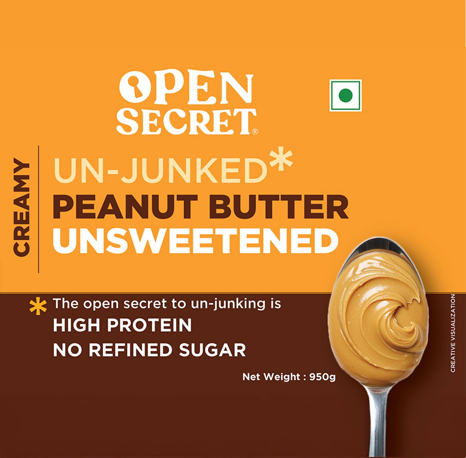OPEN SECRET Unsweetened High Protein Creamy Peanut Butter 1.9 kg - Image 3