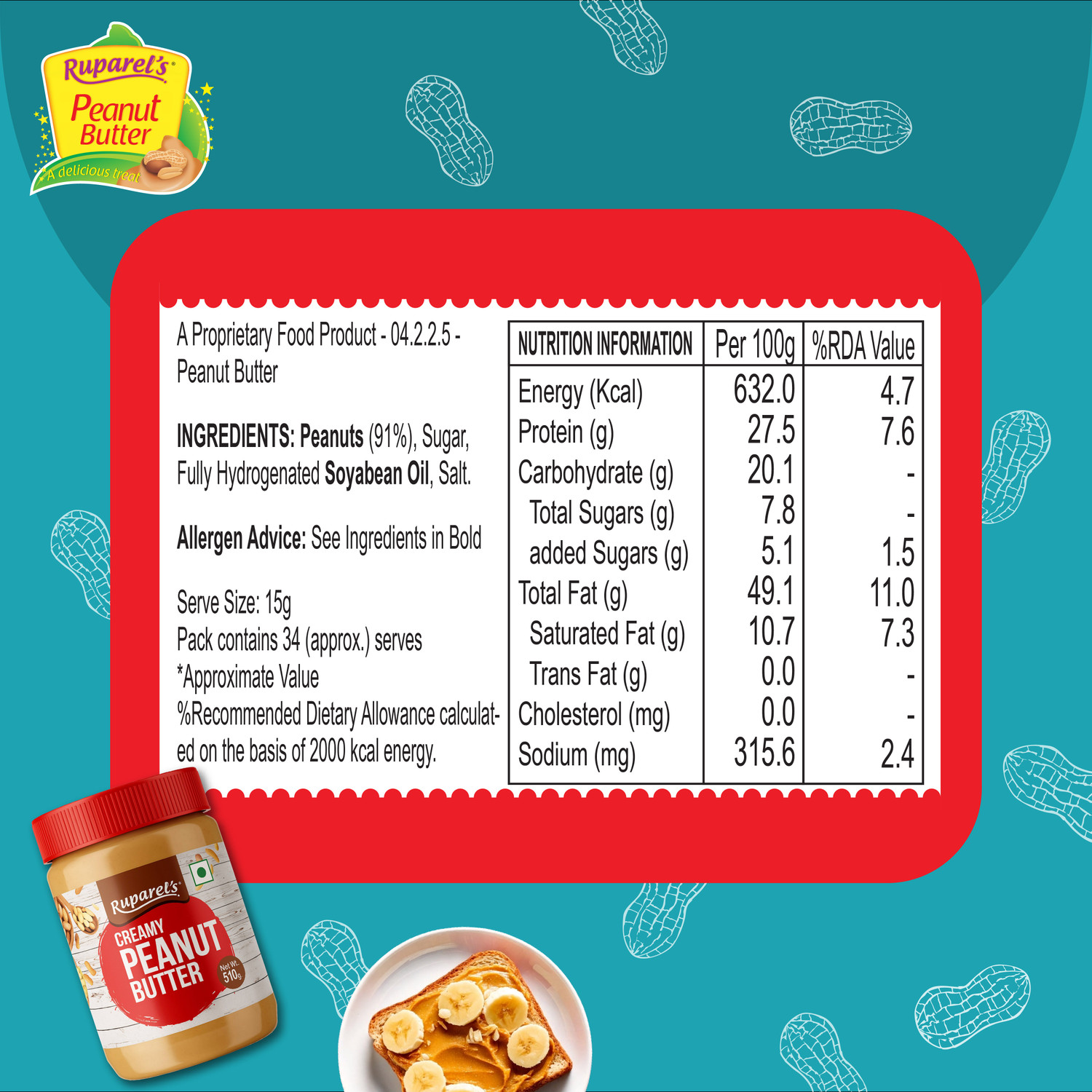 Image of ruparel's SPECIAL COMBO PACK 510G CREAMY PEANUT BUTTER