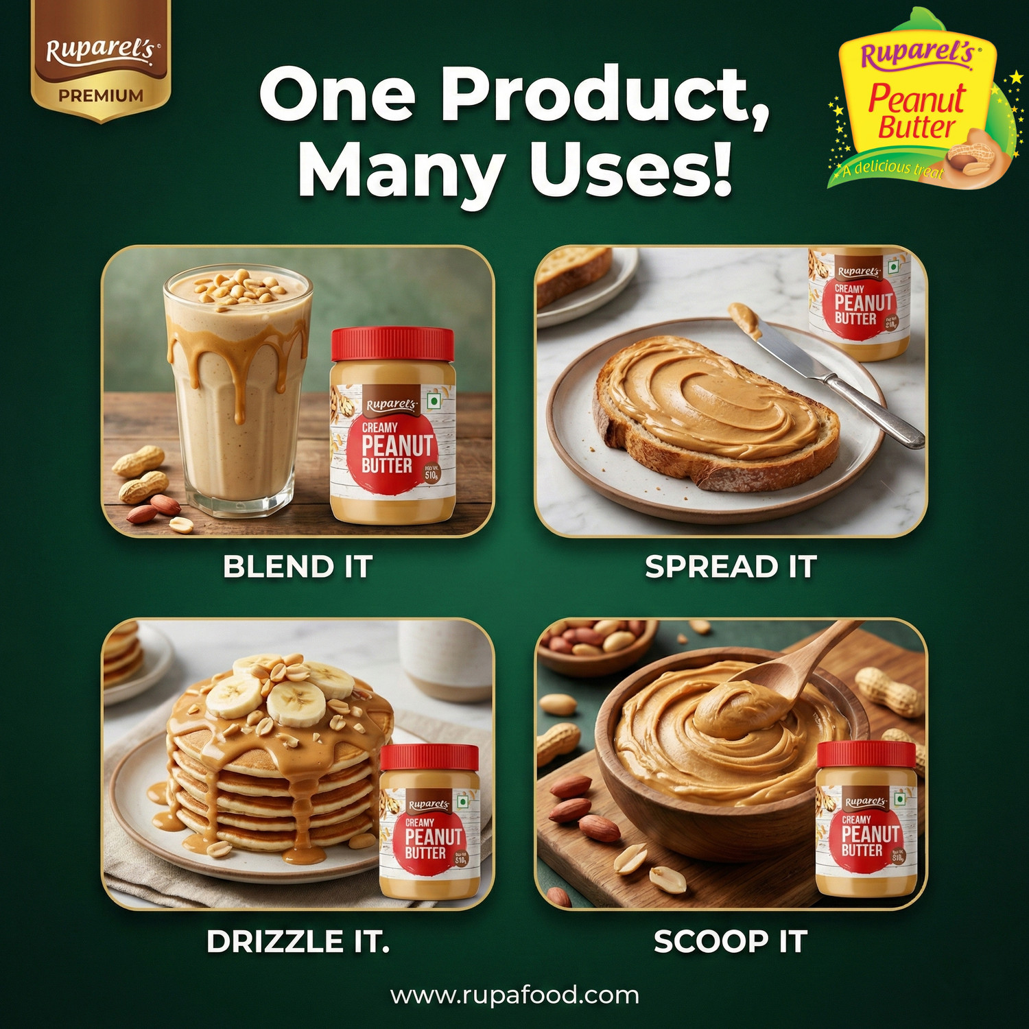 Image of ruparel's SPECIAL COMBO PACK 510G CREAMY PEANUT BUTTER