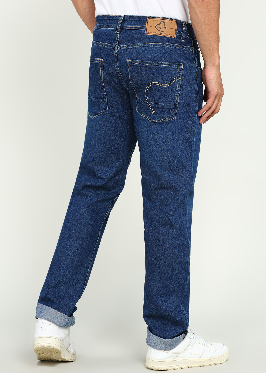 Image of BEING HUMAN Straight Fit Men Blue Jeans