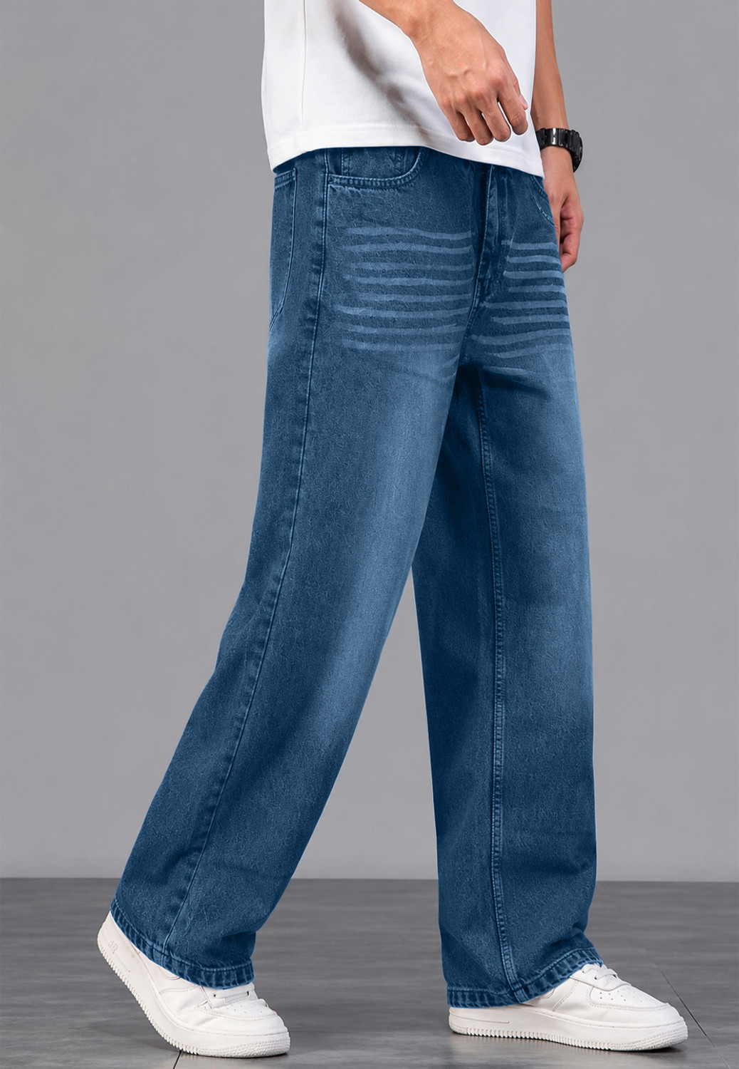 Image of MOTREX Baggy Fit Men Blue Jeans