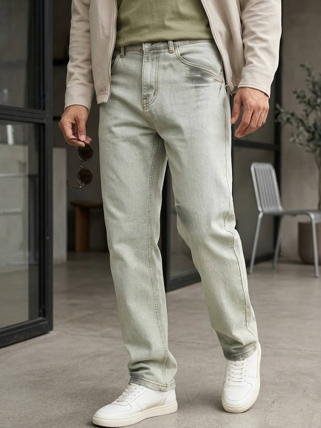Urbano Grey Straight Fit Men Jeans - Image 1