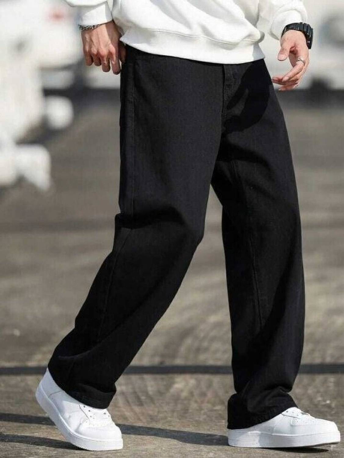 Denim Life Loose Fit Men Black Jeans - Image 4