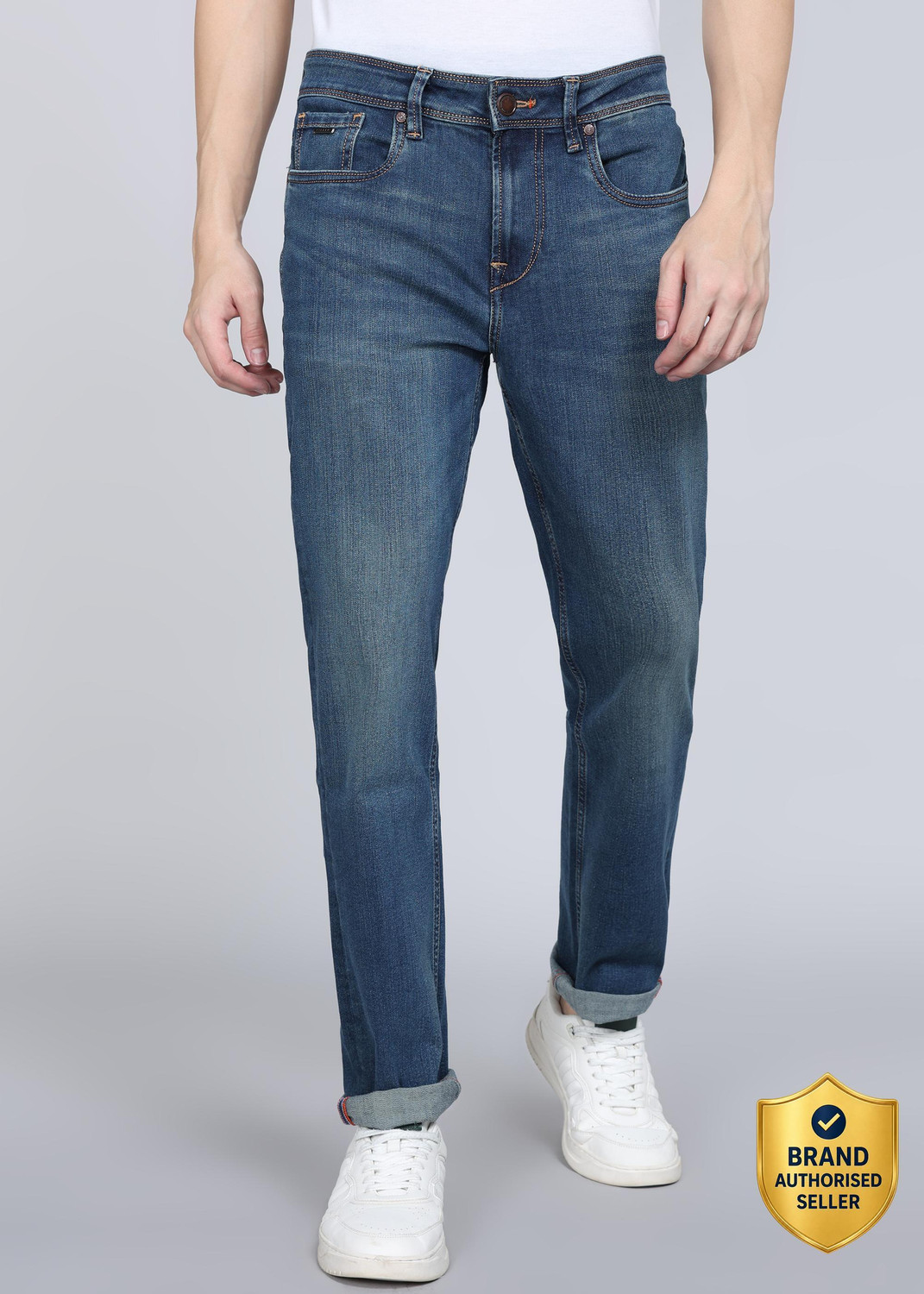 Image of KILLER Men Slim Mid Rise Blue Jeans