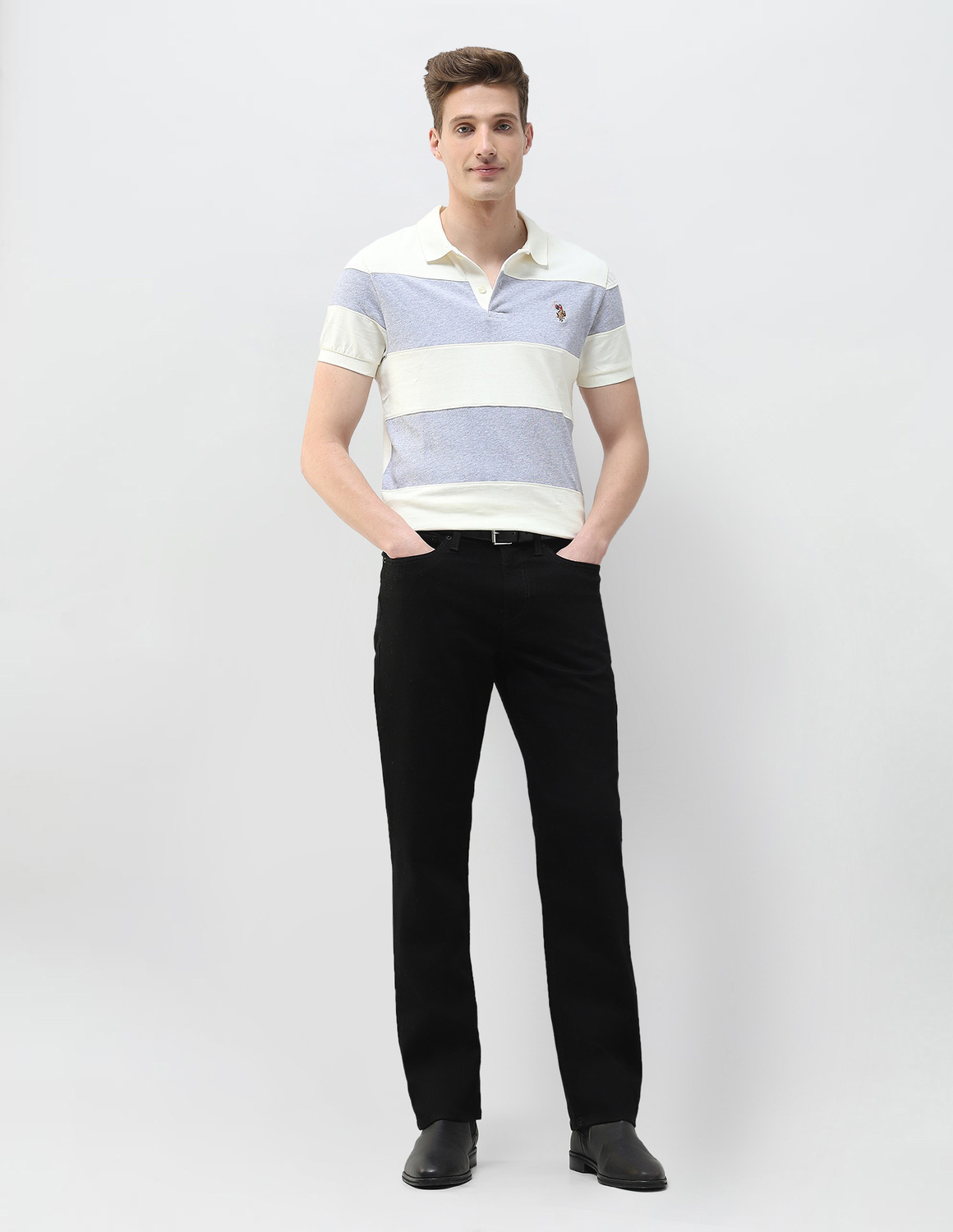 Image of U.S. Polo Assn. Denim Co. Relaxed Fit Men Black Jeans