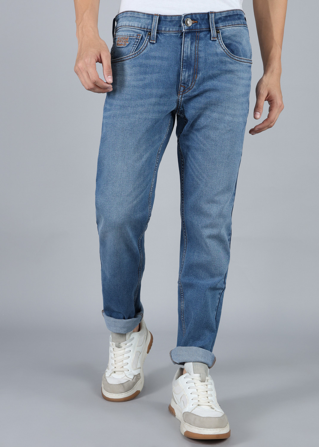 Image of U.S. Polo Assn. Denim Co. Tapered Fit Men Blue Jeans
