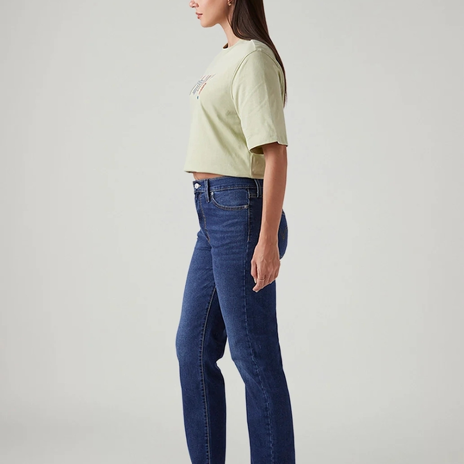 Image of LEVI'S Women Straight Fit High Rise Blue Jeans