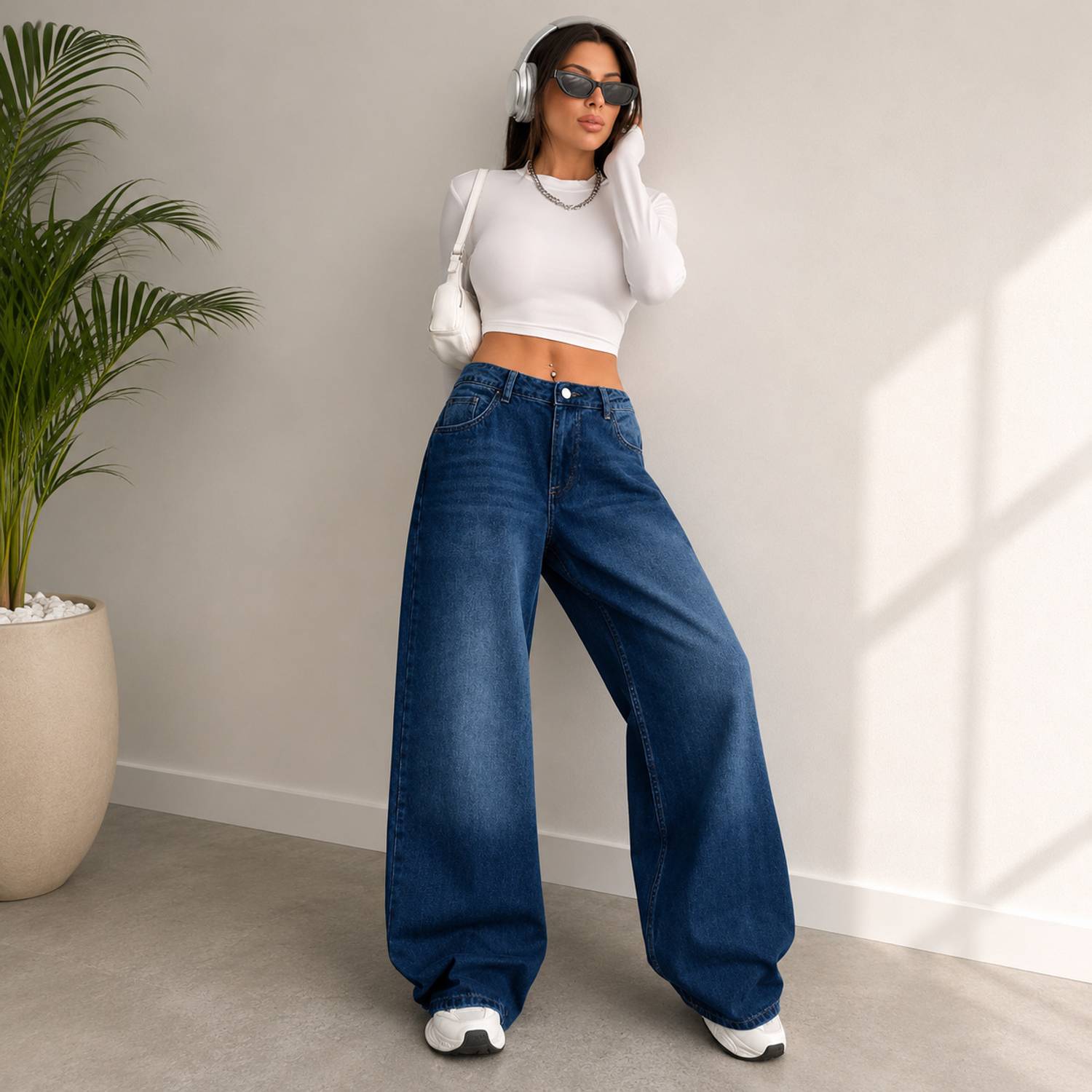 Crezelle Loose Fit Women Dark Blue Jeans - Image 2