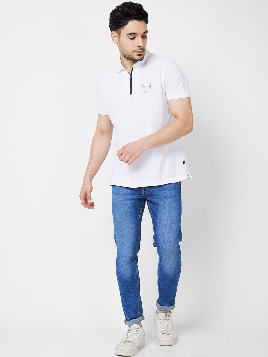 Image of Spykar Skinny Men Blue Jeans