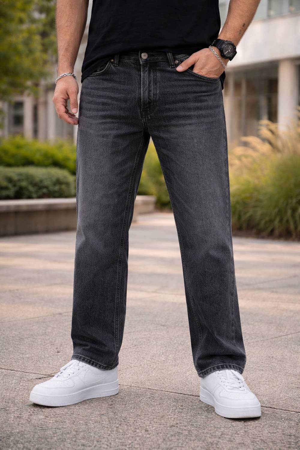 DENIM4MEN Straight Fit Grey Jeans - Image 4