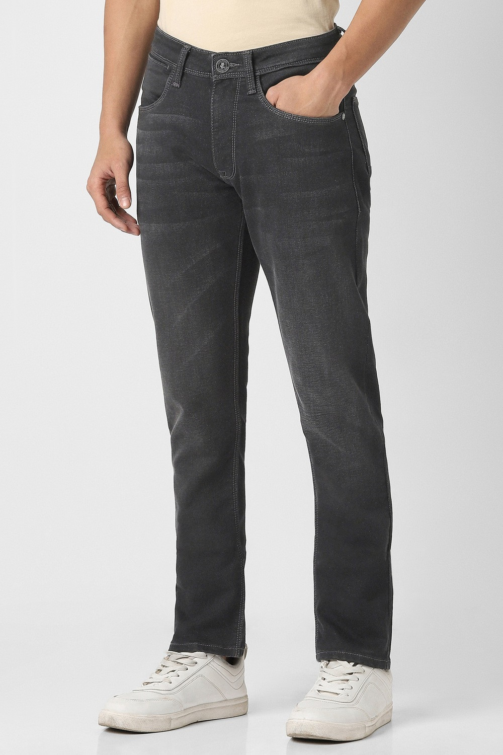 Image of PETER ENGLAND Tapered Fit Men Black Jeans