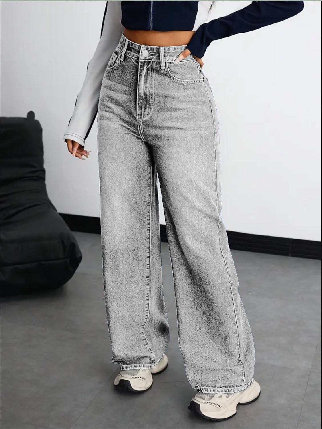 Image of Nifty Relaxed Fit Women Grey Jeans