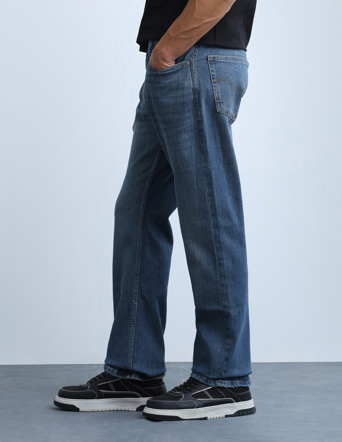 Image of FLYING MACHINE Boot-Leg Men Blue Jeans