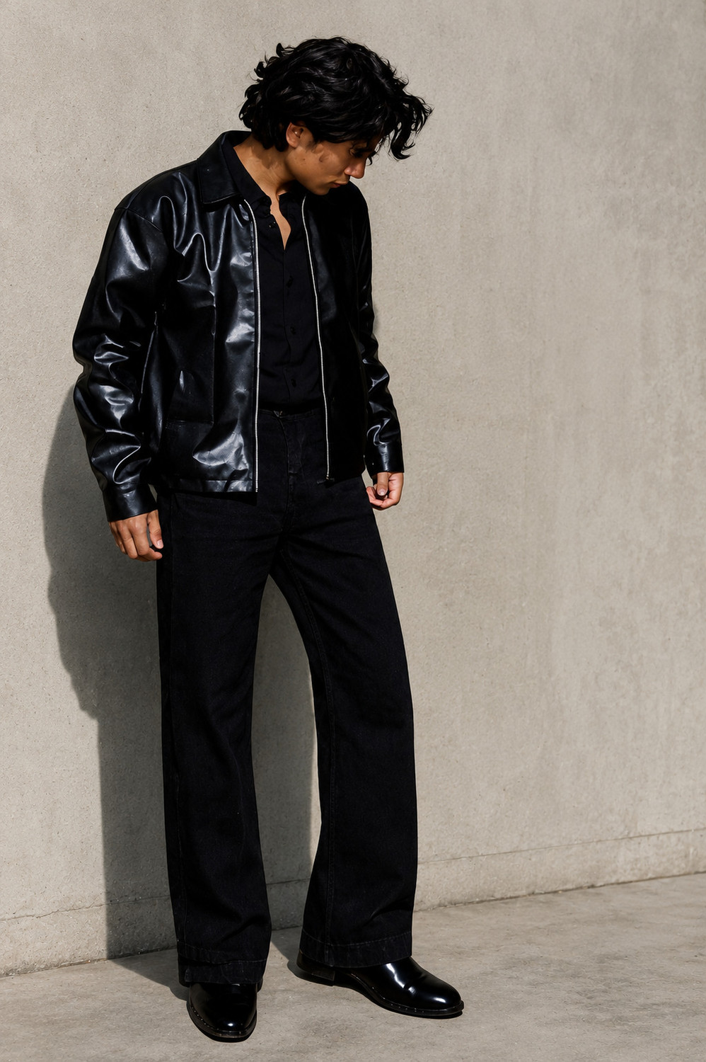 Image of LEVORCE Loose Fit Men Black Jeans