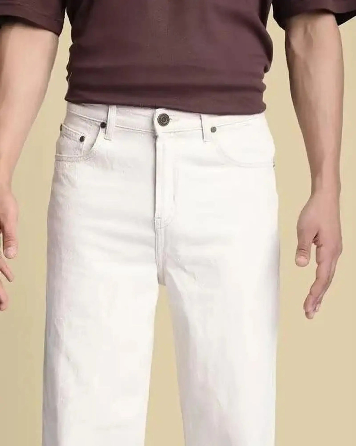 Image of markview Loose Fit Men White Jeans