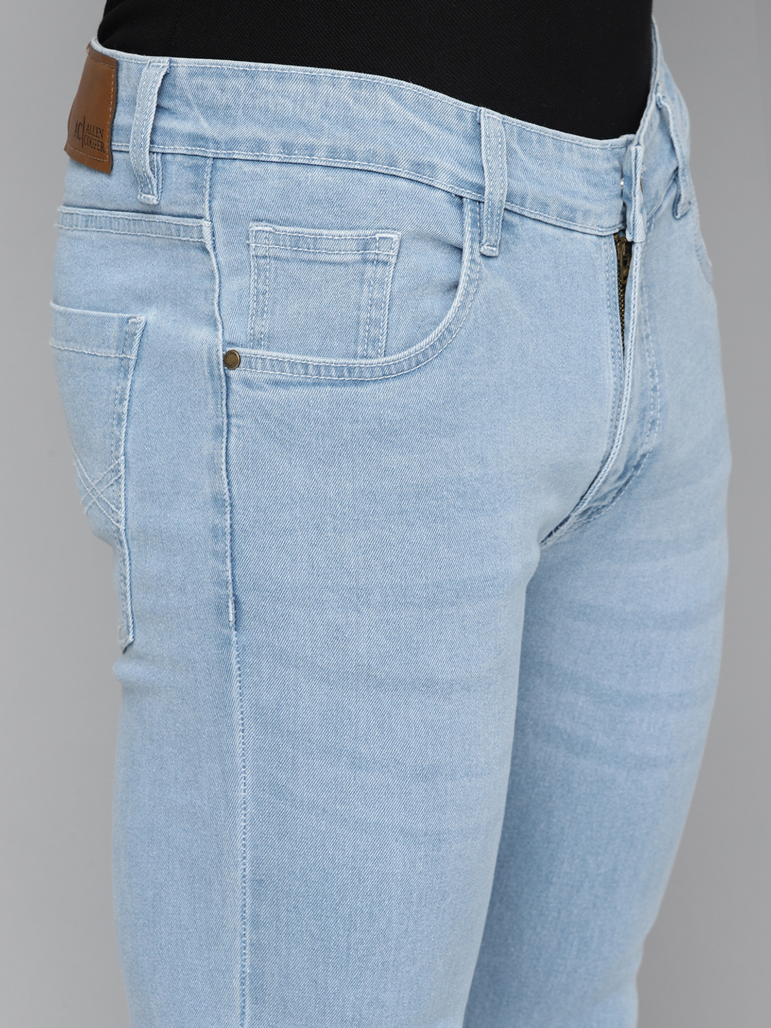 Image of Allen Cooper Slim Men Light Blue Jeans