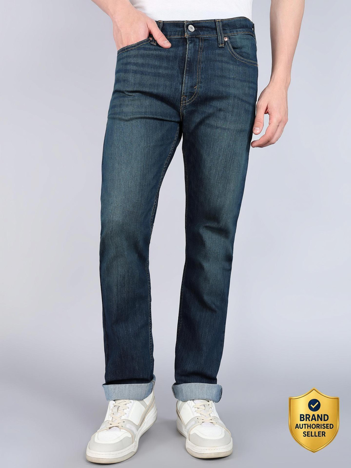 Image of LEVI'S Straight Fit Men Dark Blue Jeans