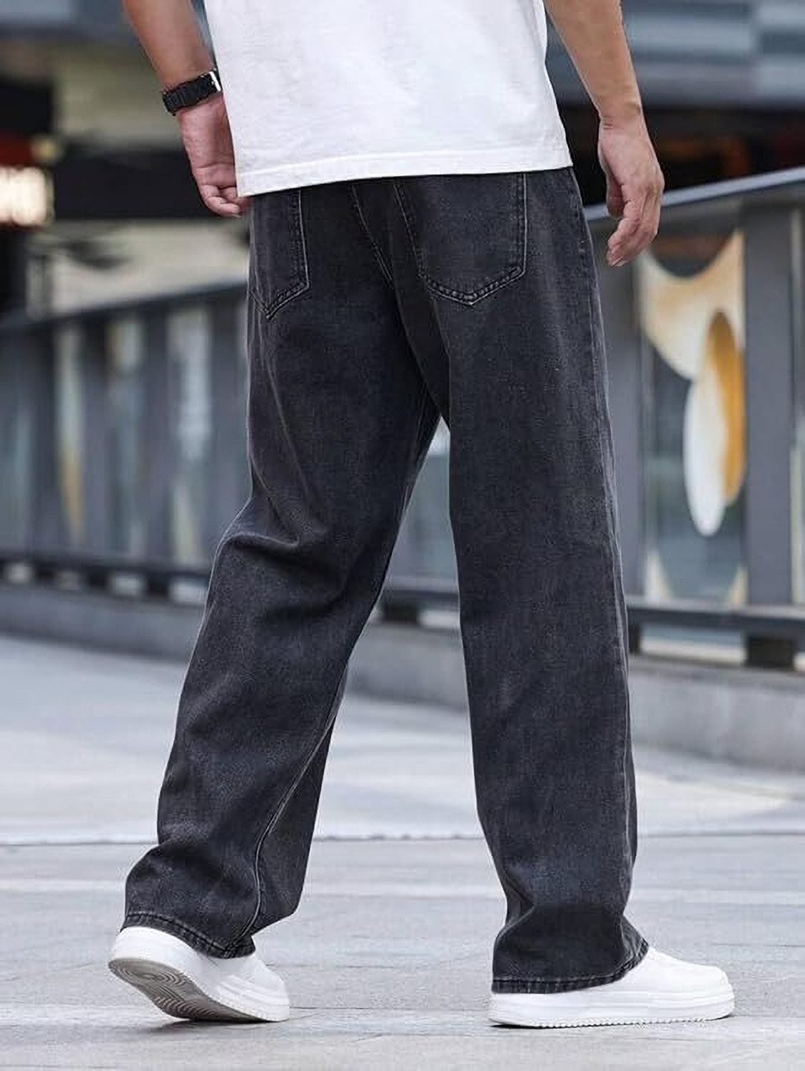 Image of UNITED DENIM Loose Fit Men Grey Jeans