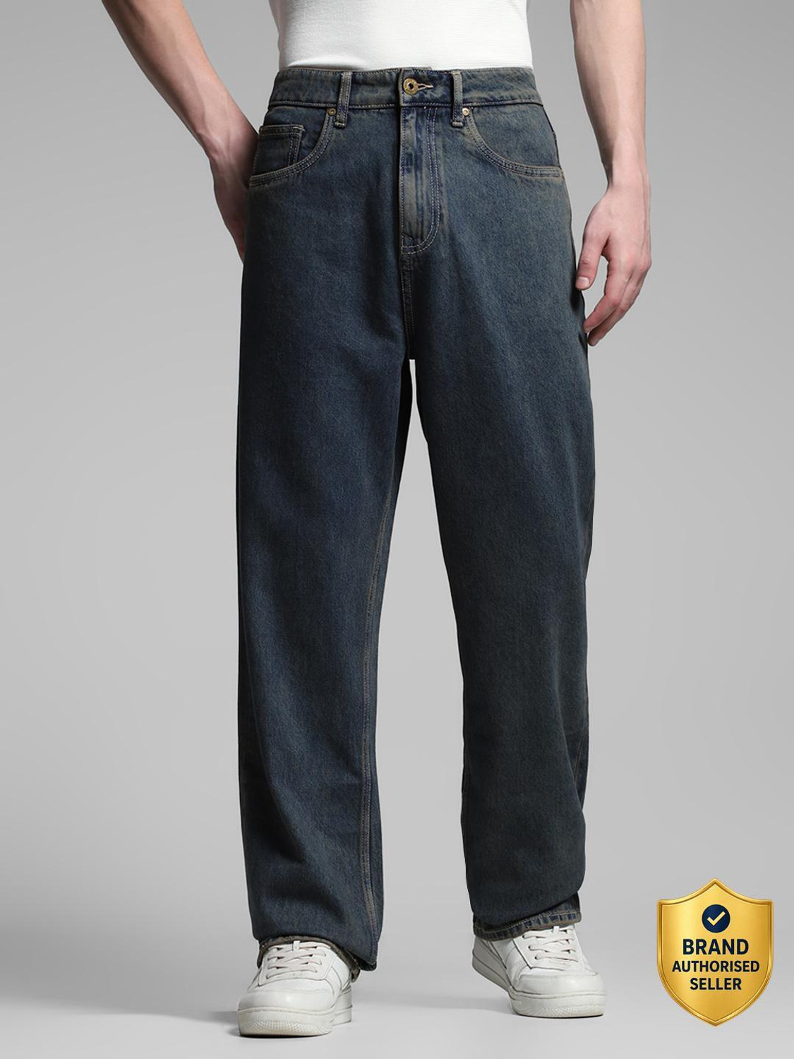 Image of JACK & JONES Loose Fit Men Dark Blue Jeans