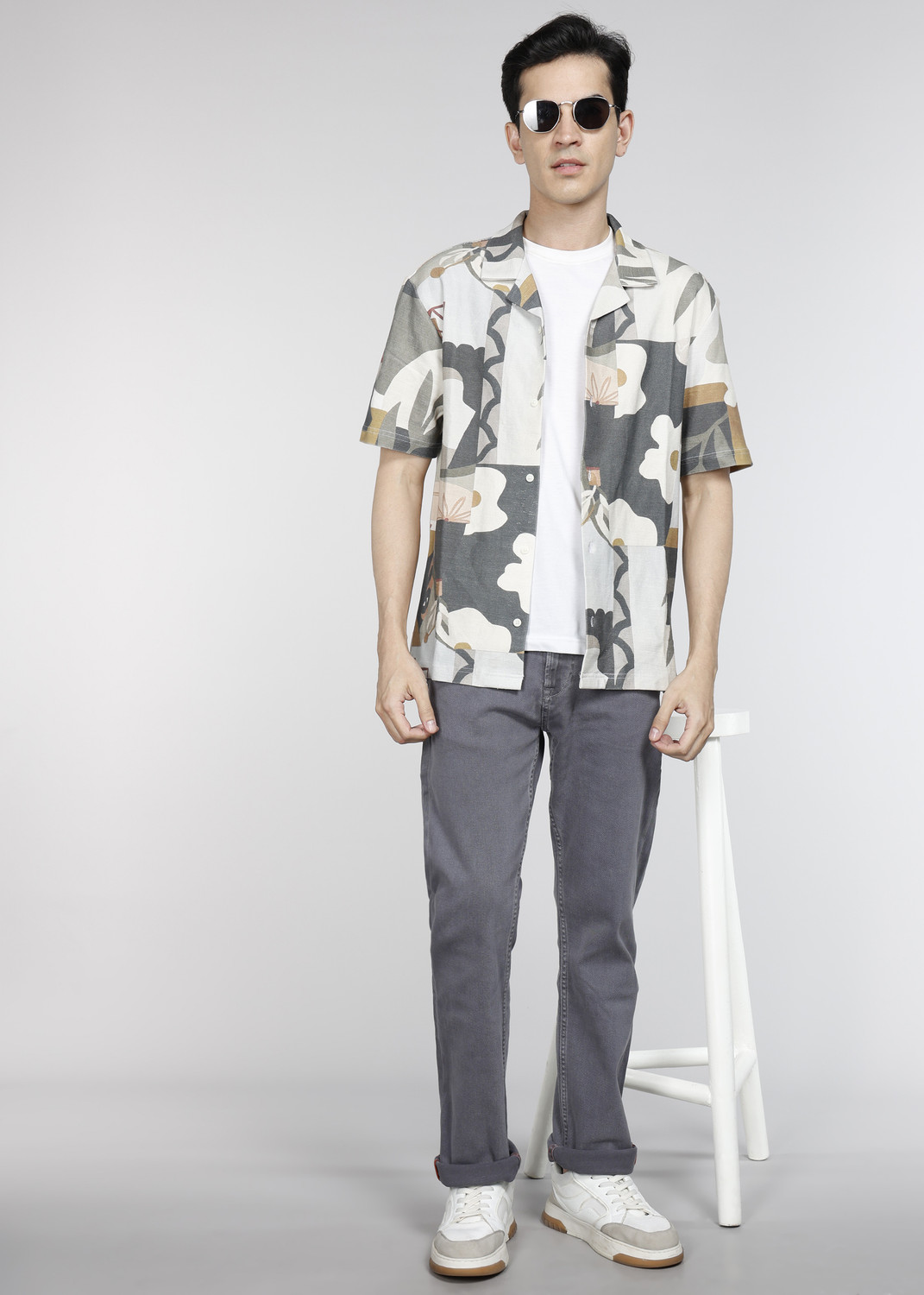 Image of KILLER Straight Fit Men Grey Jeans