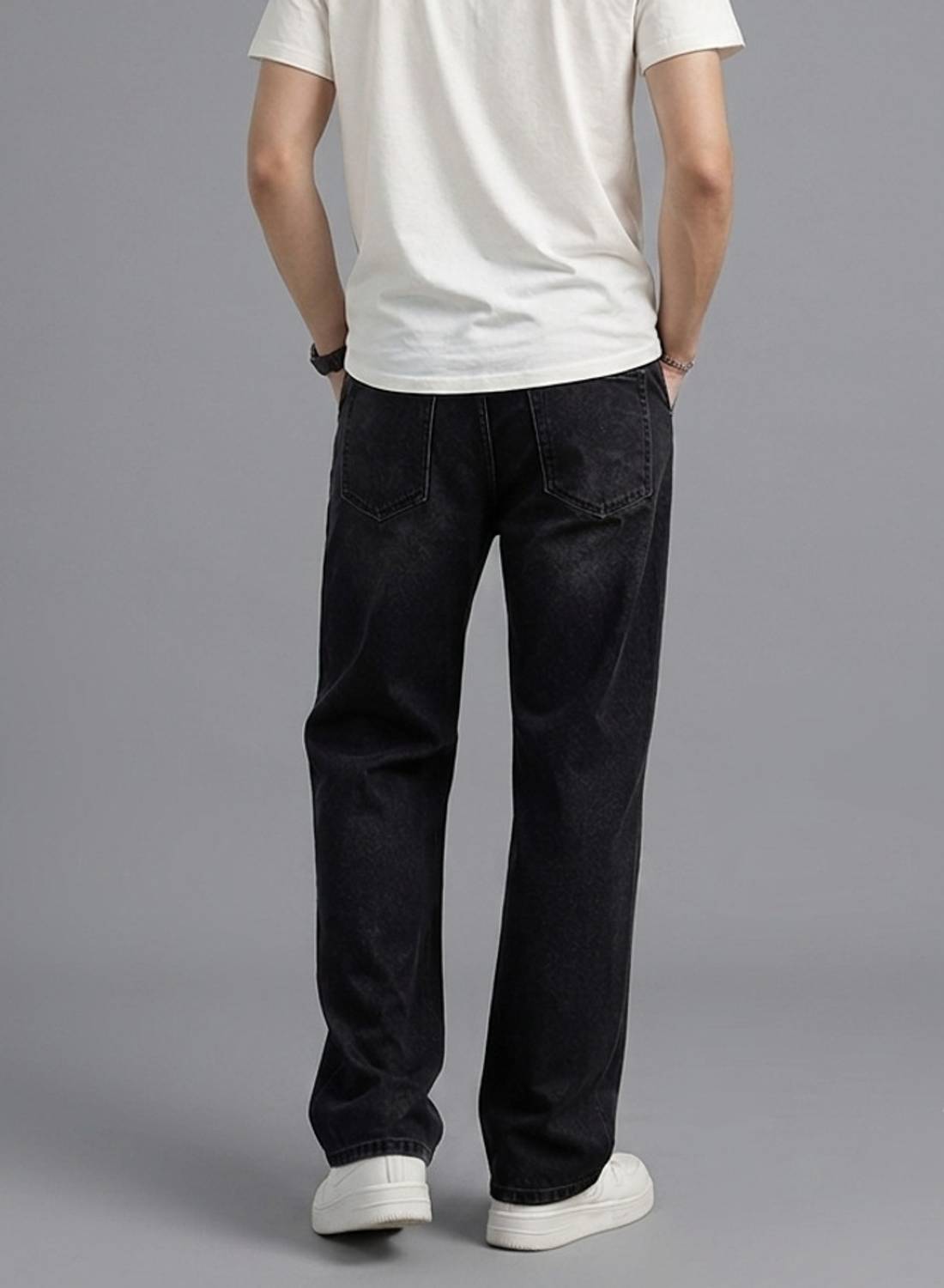NYIA Loose Fit Men Grey Jeans - Image 2