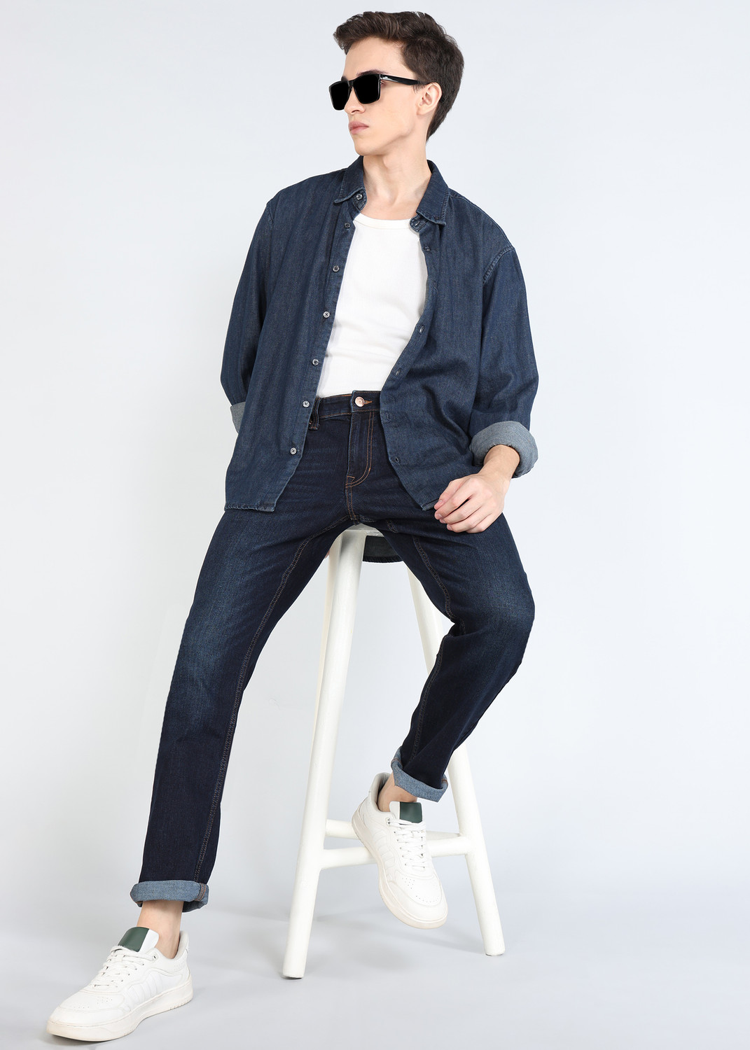 Image of U.S. Polo Assn. Denim Co. Tapered Fit Men Blue Jeans