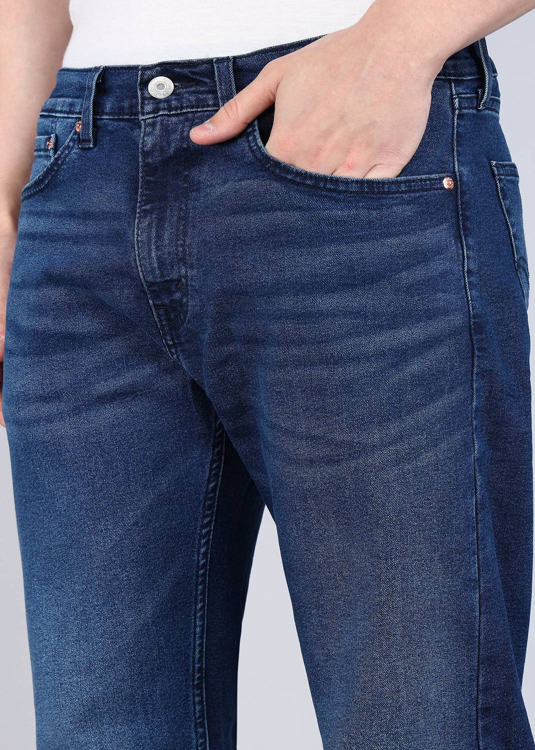 Levi's 505 Straight Fit Dark Blue Jeans - Image 5