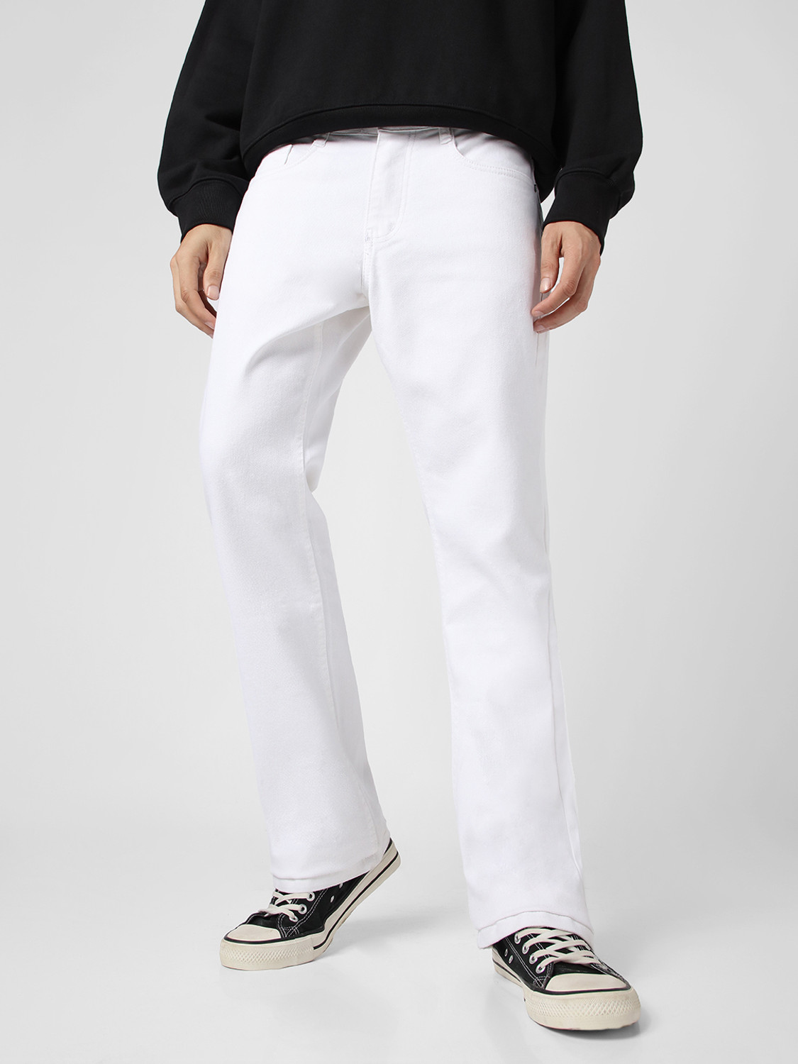 Image of Urbano Fashion Boot-Leg Men White Jeans