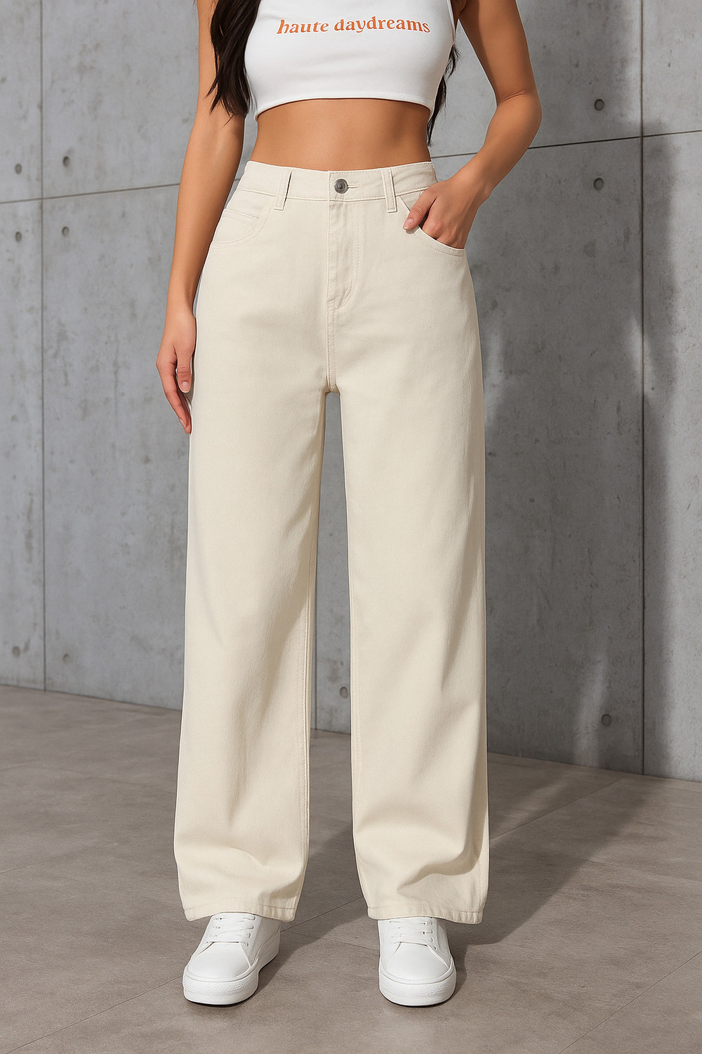 Image of YMT Regular Women Beige Jeans