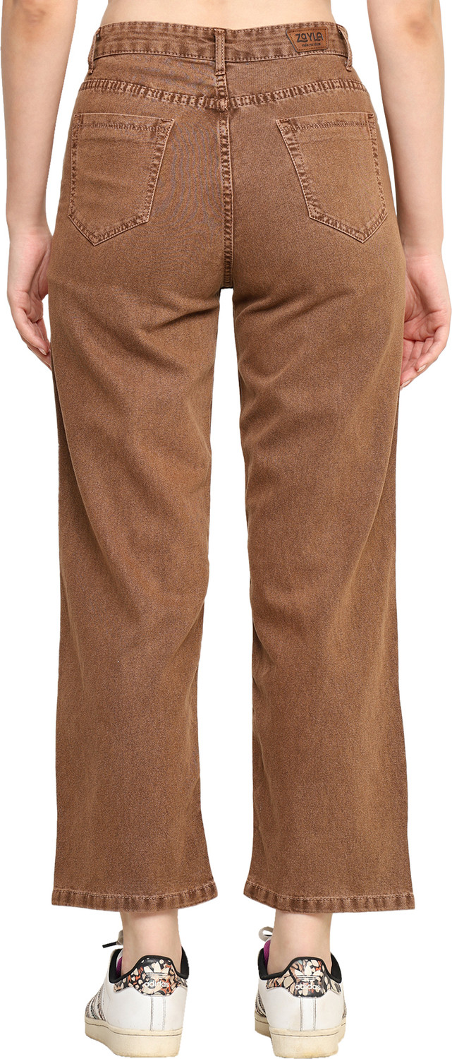 Image of zayla Flared Women Brown Jeans